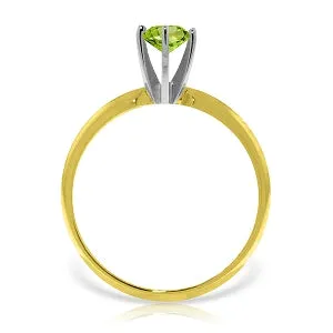 0.65 Carat 14K Solid Yellow Gold Solitaire Ring Natural Peridot