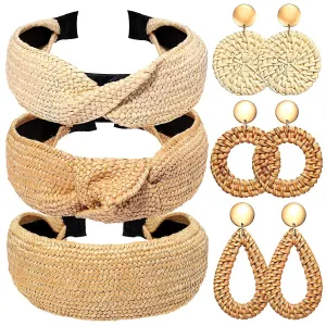 3Pack Rattan Headbands