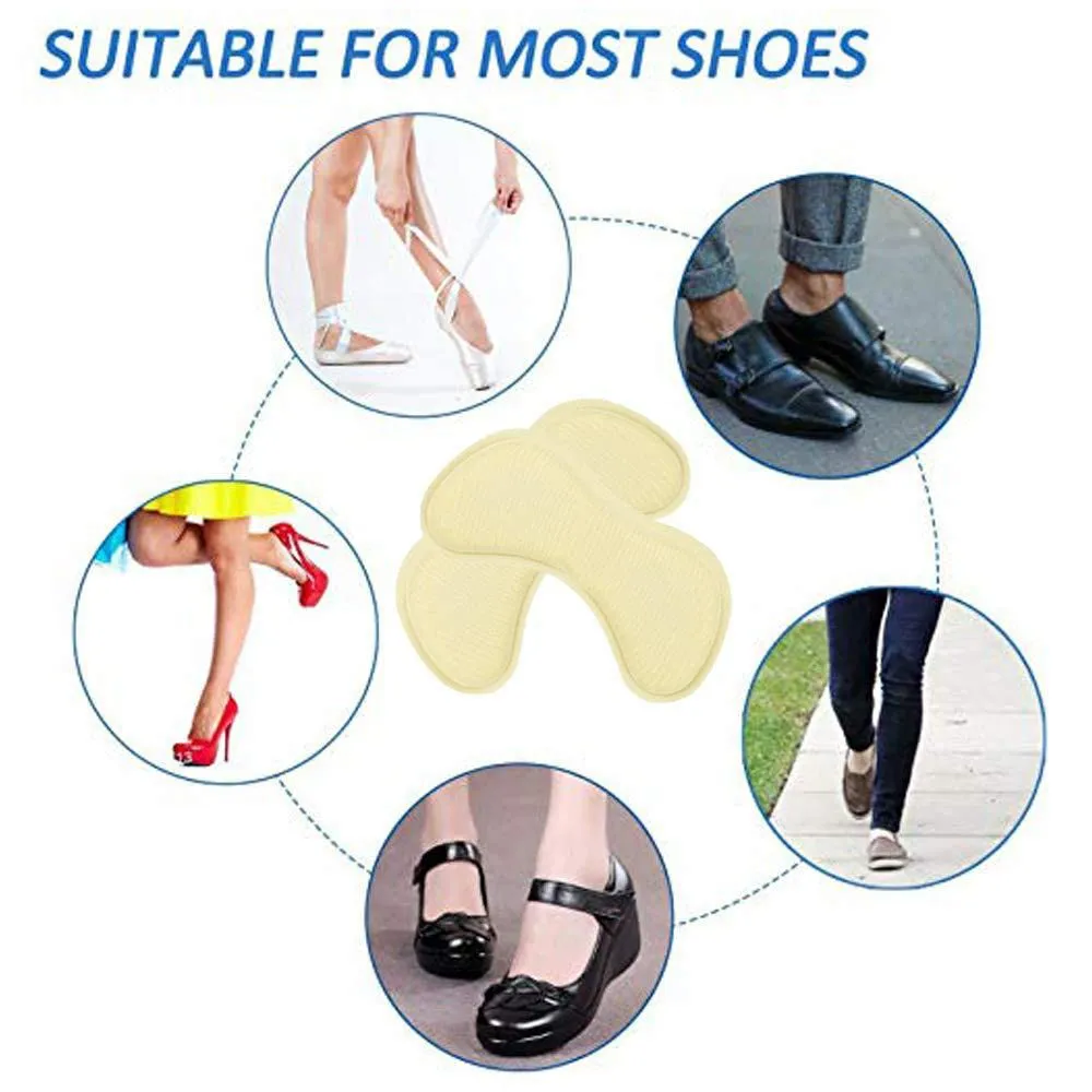 4 Pairs Heel Cushion Pads, Shoe Fillers for Big Shoes Soft Comfortable Heel Liners Self Adhesive Shoe Insoles Stickers for Prevent Rubbing and Sliding