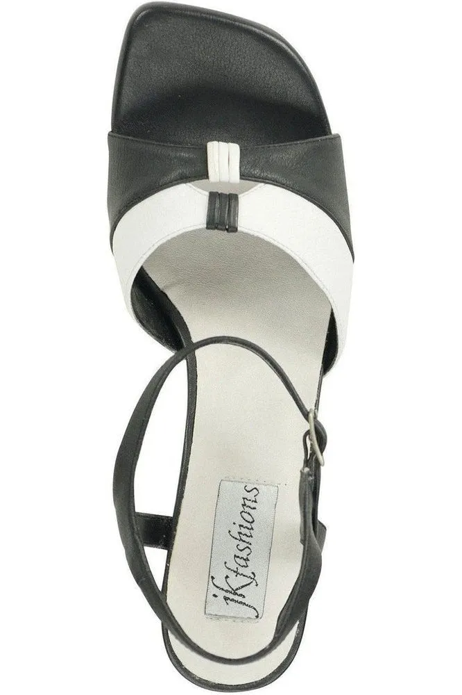 9720-Bella Leather Vintage Sandal | Black Leather