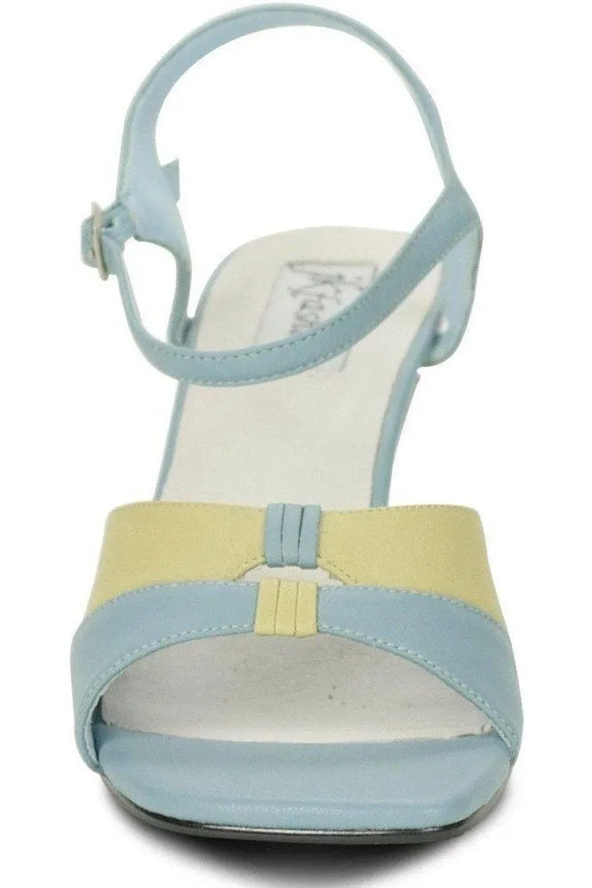 9720-Bella Leather Vintage Sandal | Blue Leather