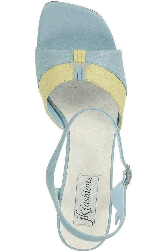 9720-Bella Leather Vintage Sandal | Blue Leather