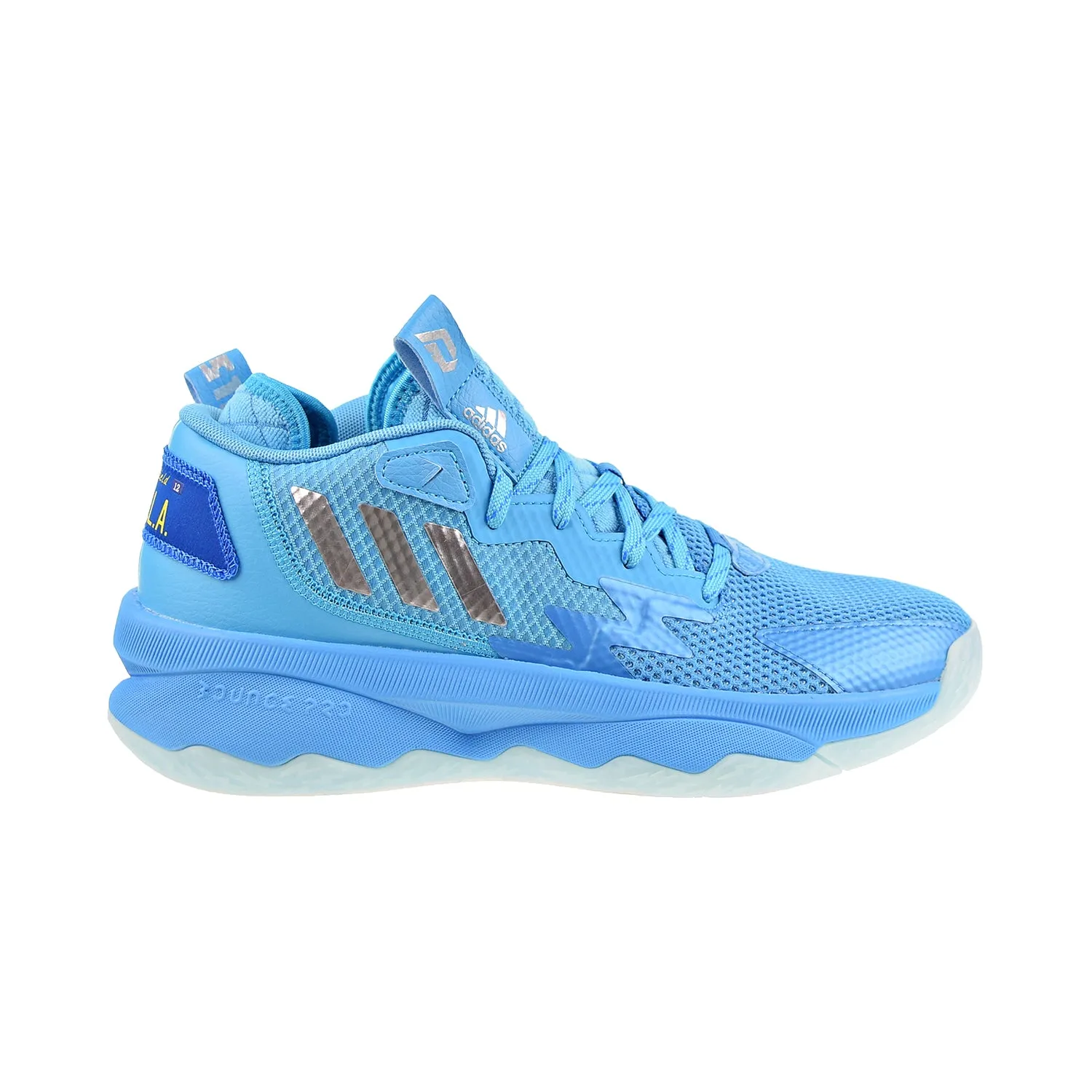 Adidas Dame 8 J Big Kids' Shoes Signal Cyan/Silver Metallic/Shock Cyan