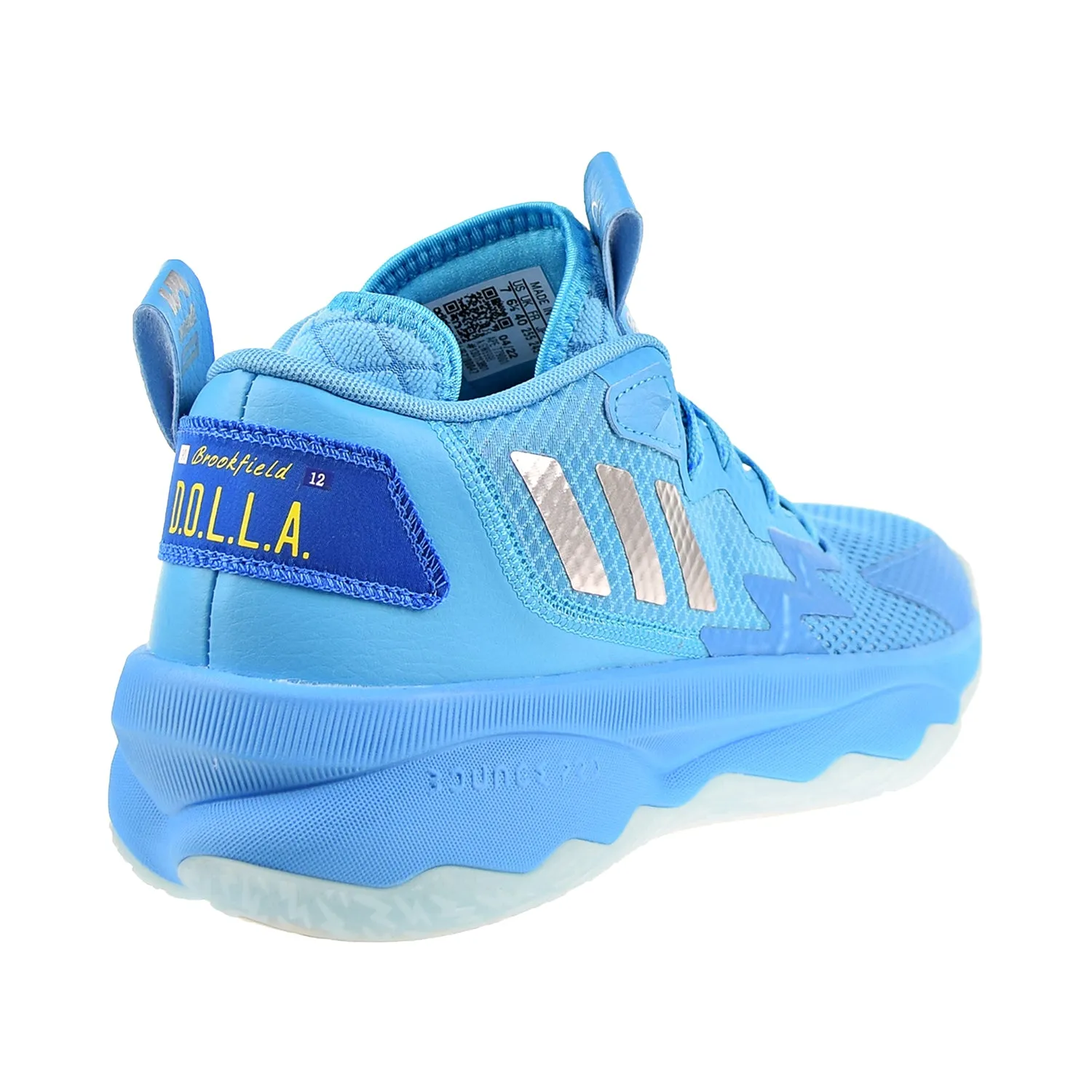 Adidas Dame 8 J Big Kids' Shoes Signal Cyan/Silver Metallic/Shock Cyan