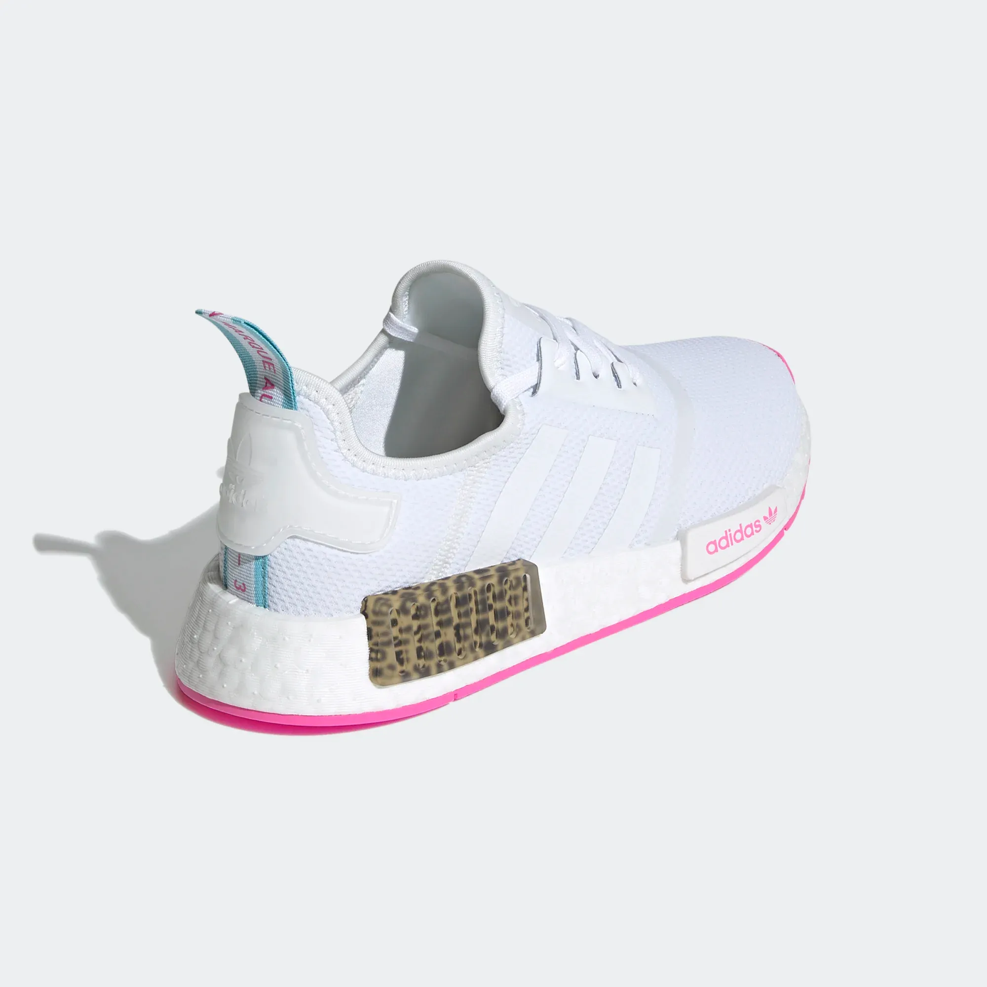 Adidas Kid's NMD R1 Shoes - Cloud White / Screaming Pink