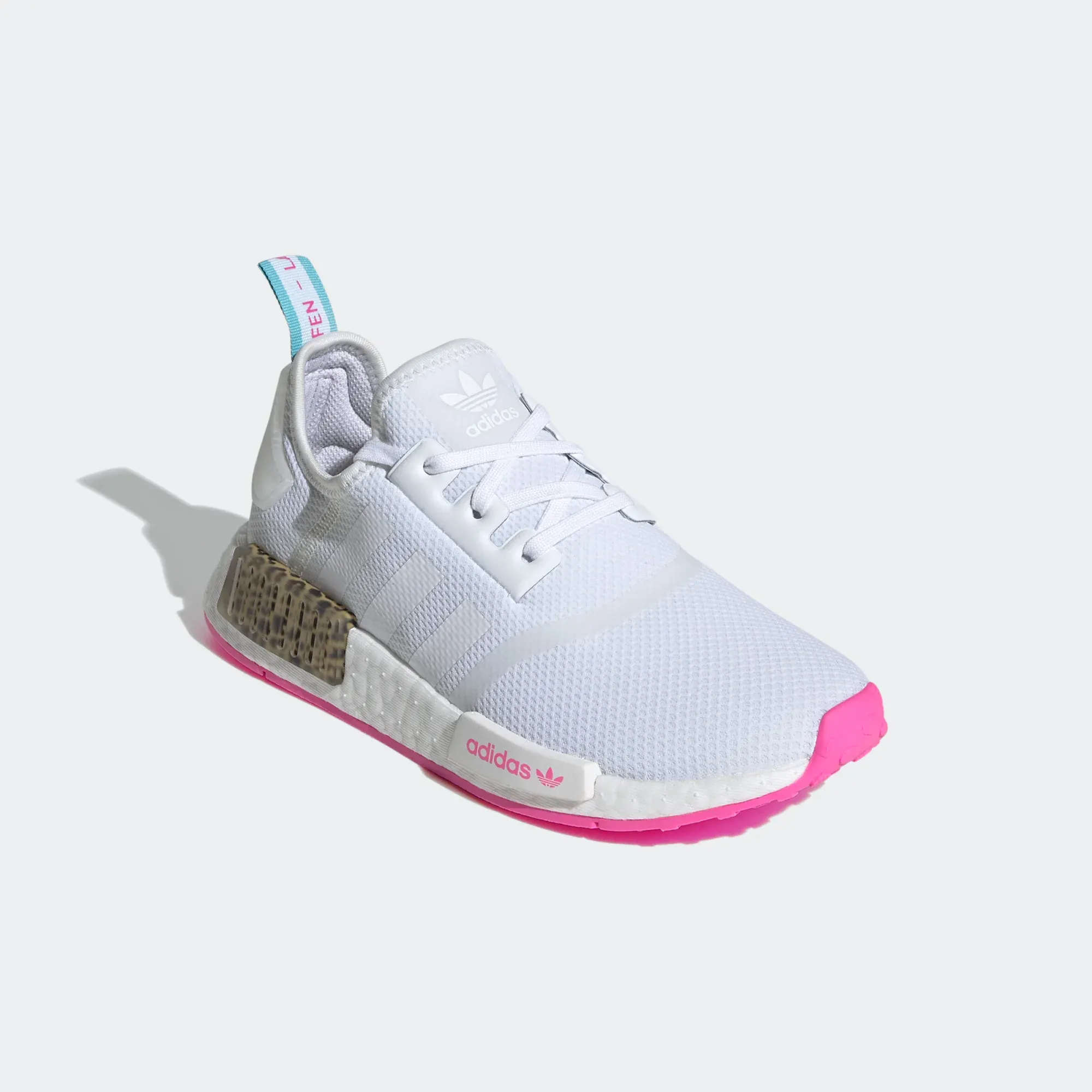 Adidas Kid's NMD R1 Shoes - Cloud White / Screaming Pink