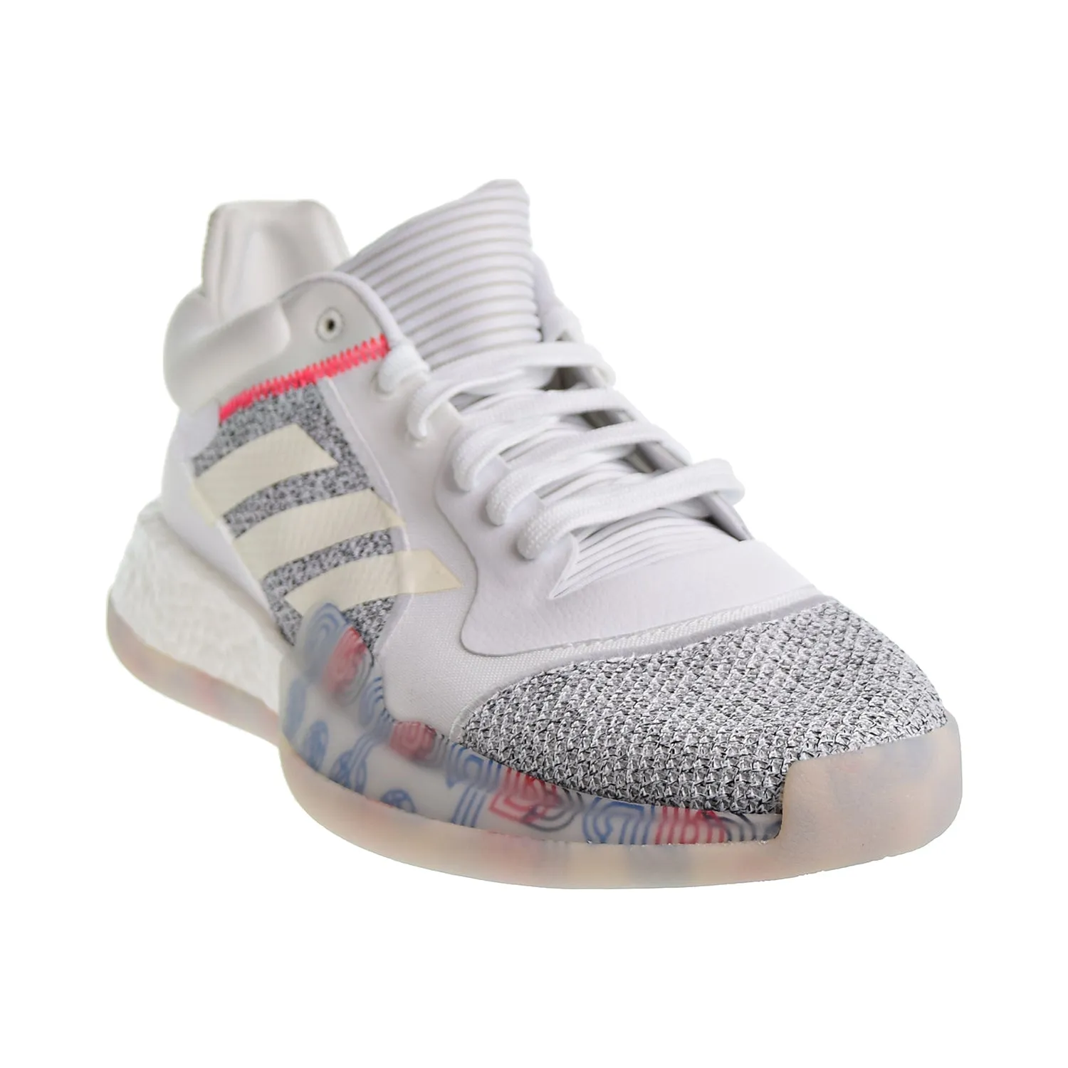 Adidas Marquee Boost Low Men's Basketball Shoes Cloud White/Off White/Shock Cyan