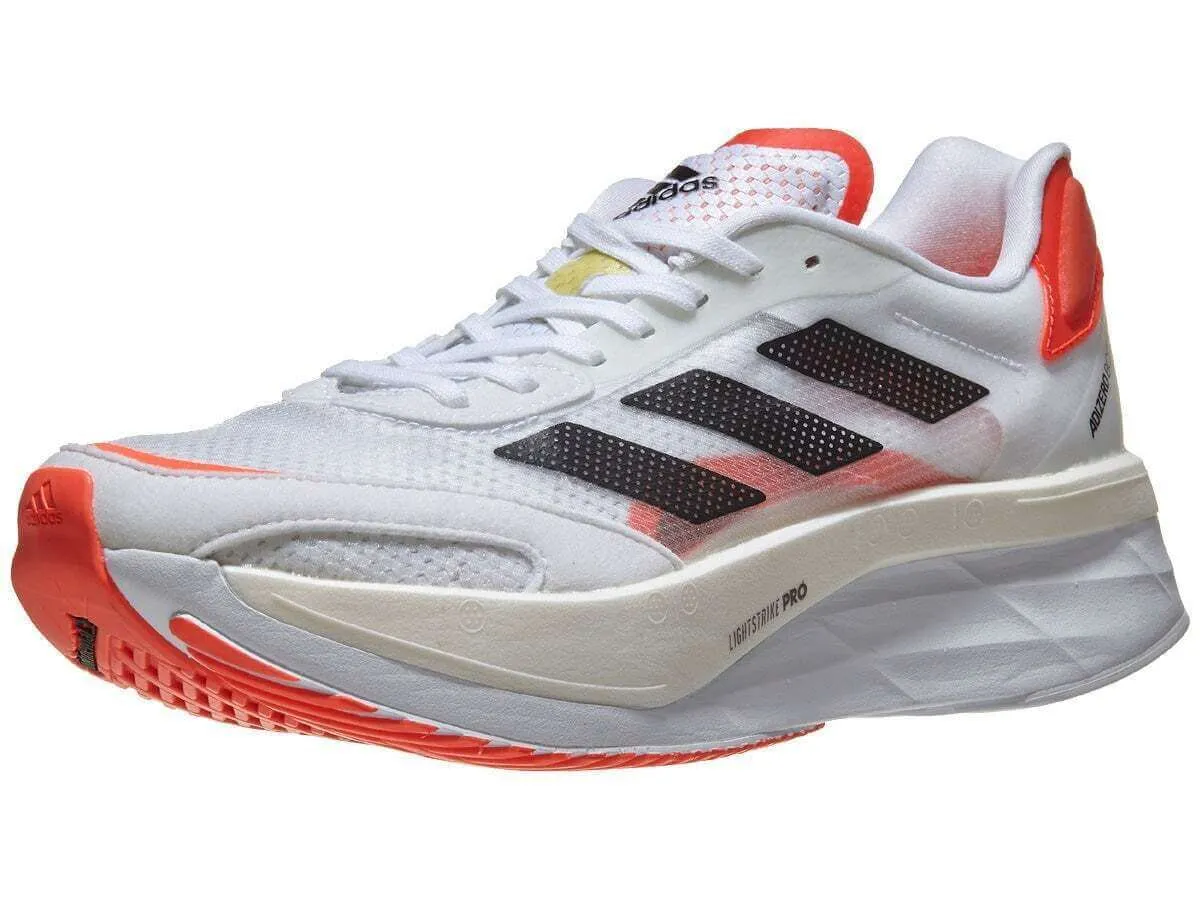 Adidas Mens Adizero Boston 10 Shoes - White/Black/Red