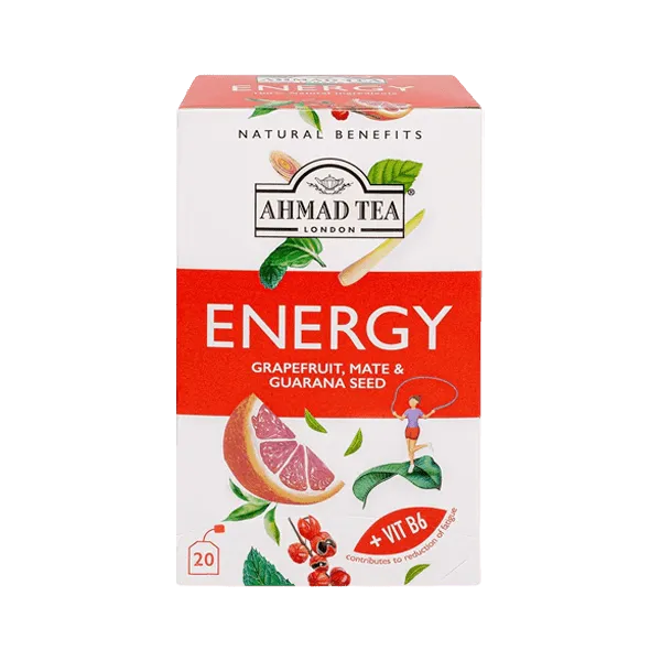 AHMAD TEA ENERGY GRAPEFRUIT, MATE & GUARA SEED 20PCS