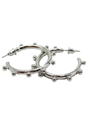 Angelo Ball Detail Hoops - Silver