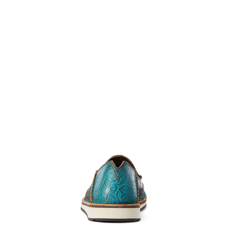 ARIAT BRUSHED TURQUOISE FLORAL EMBOSSED CRUISER