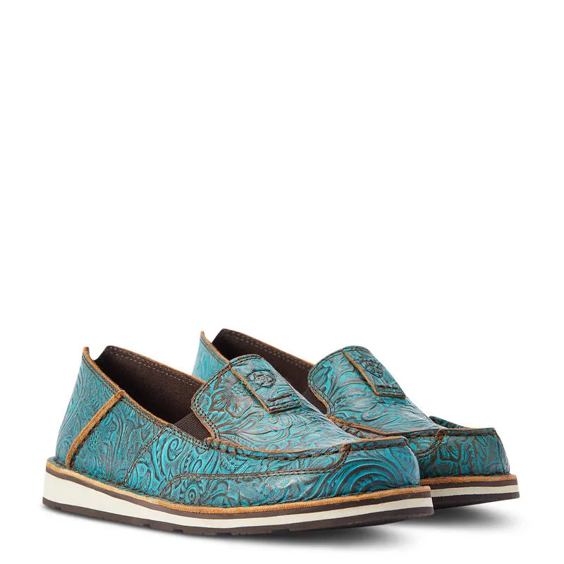 ARIAT BRUSHED TURQUOISE FLORAL EMBOSSED CRUISER