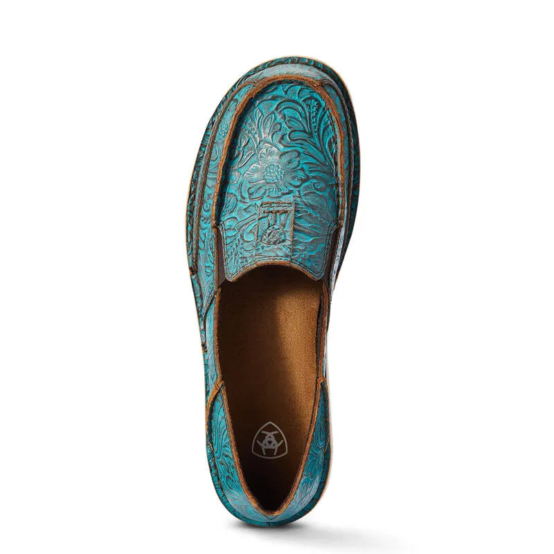 ARIAT BRUSHED TURQUOISE FLORAL EMBOSSED CRUISER