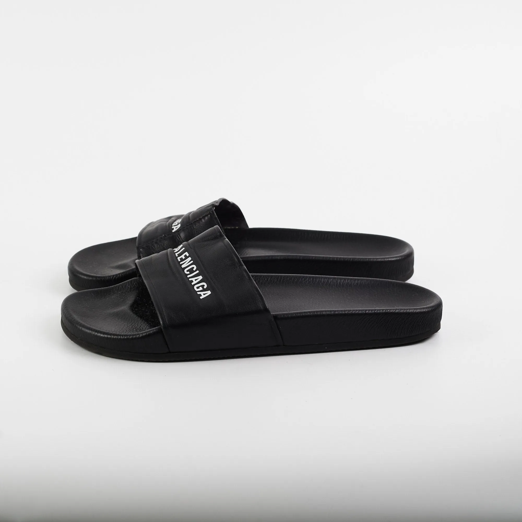 Balenciga Classis Logo Leather Slide Size 44