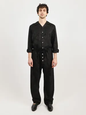 Black Football Jacquard Pajama Pants