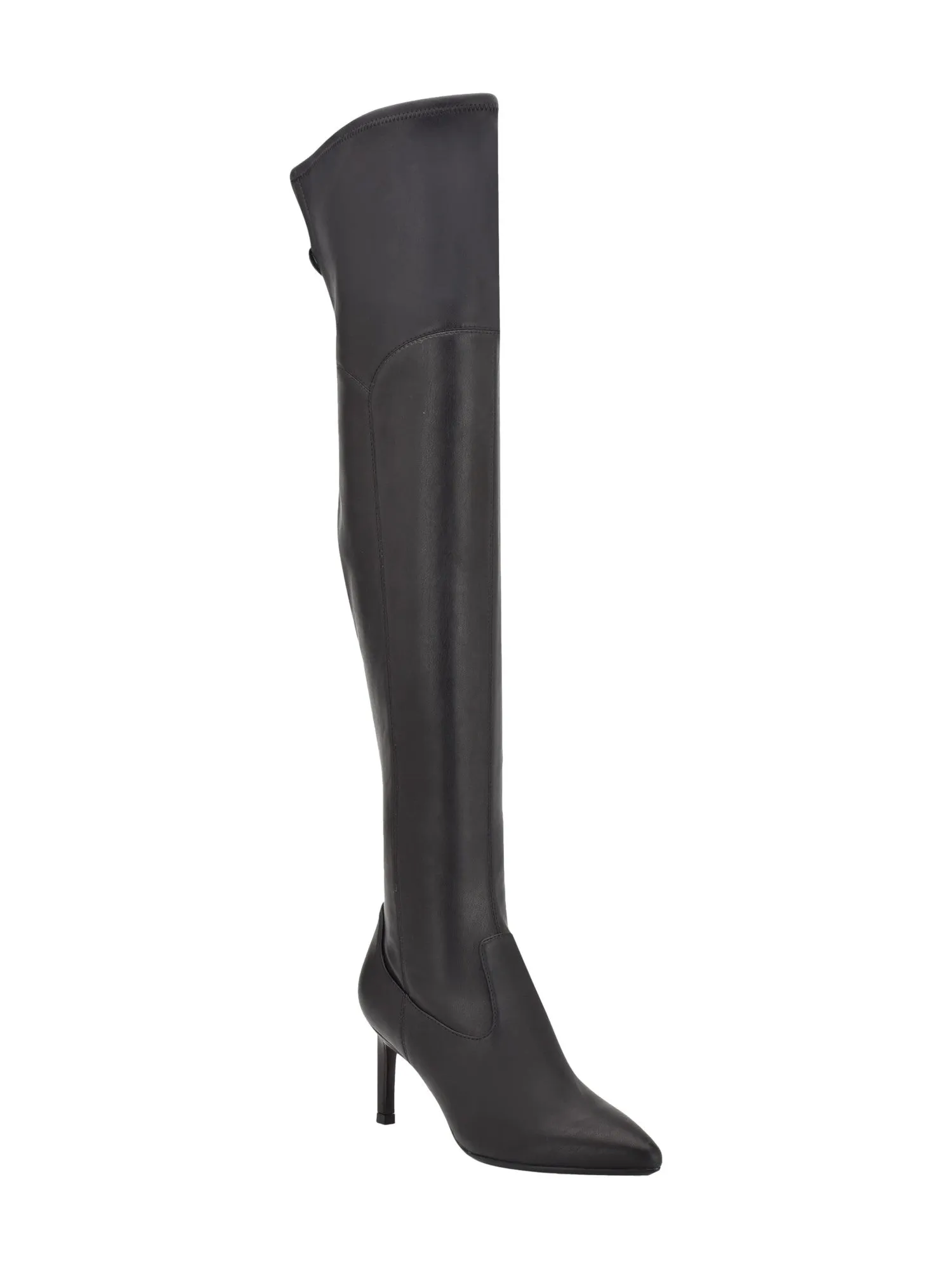 CALVIN KLEIN Womens Black Goring Padded Sacha Pointy Toe Stiletto Zip-Up Dress Heeled Boots M