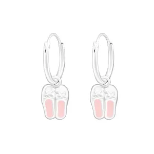 Children's Sterling Silver 'Ballet Shoes' Hoop Earrings