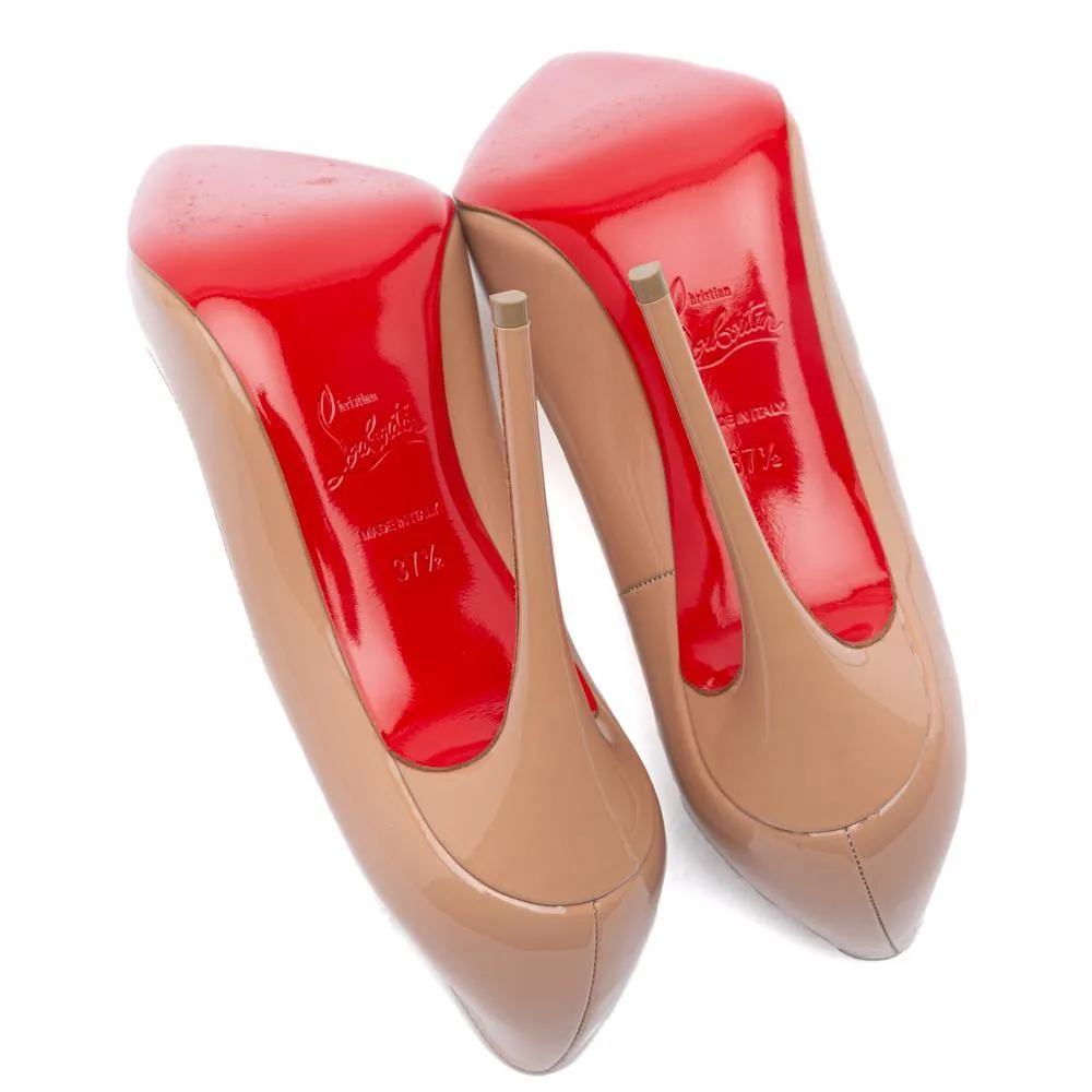 Christian Louboutin Nude Patent So Kate 120 Pumps 37.5