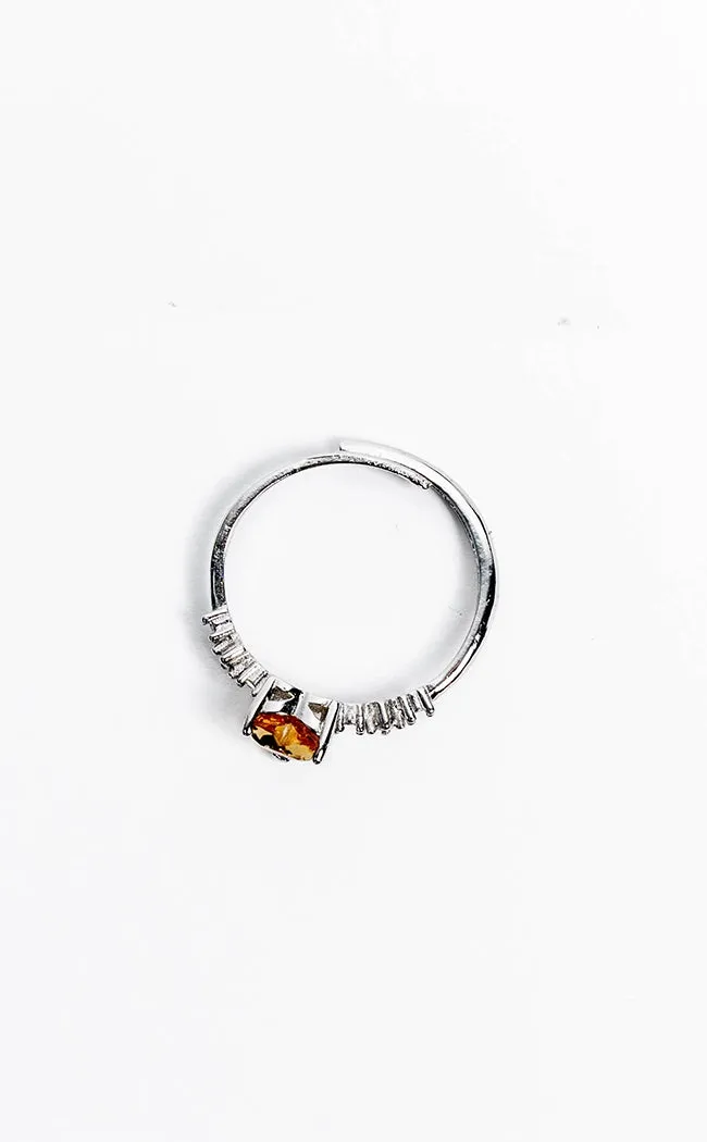 Citrine Heart Ring