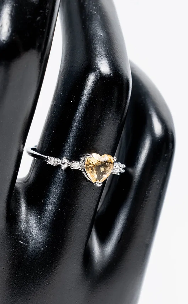 Citrine Heart Ring