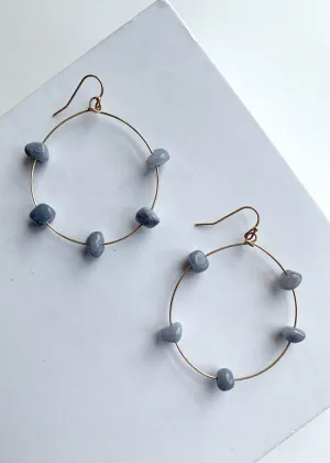 Cloud Cover Gray Stone Hoops