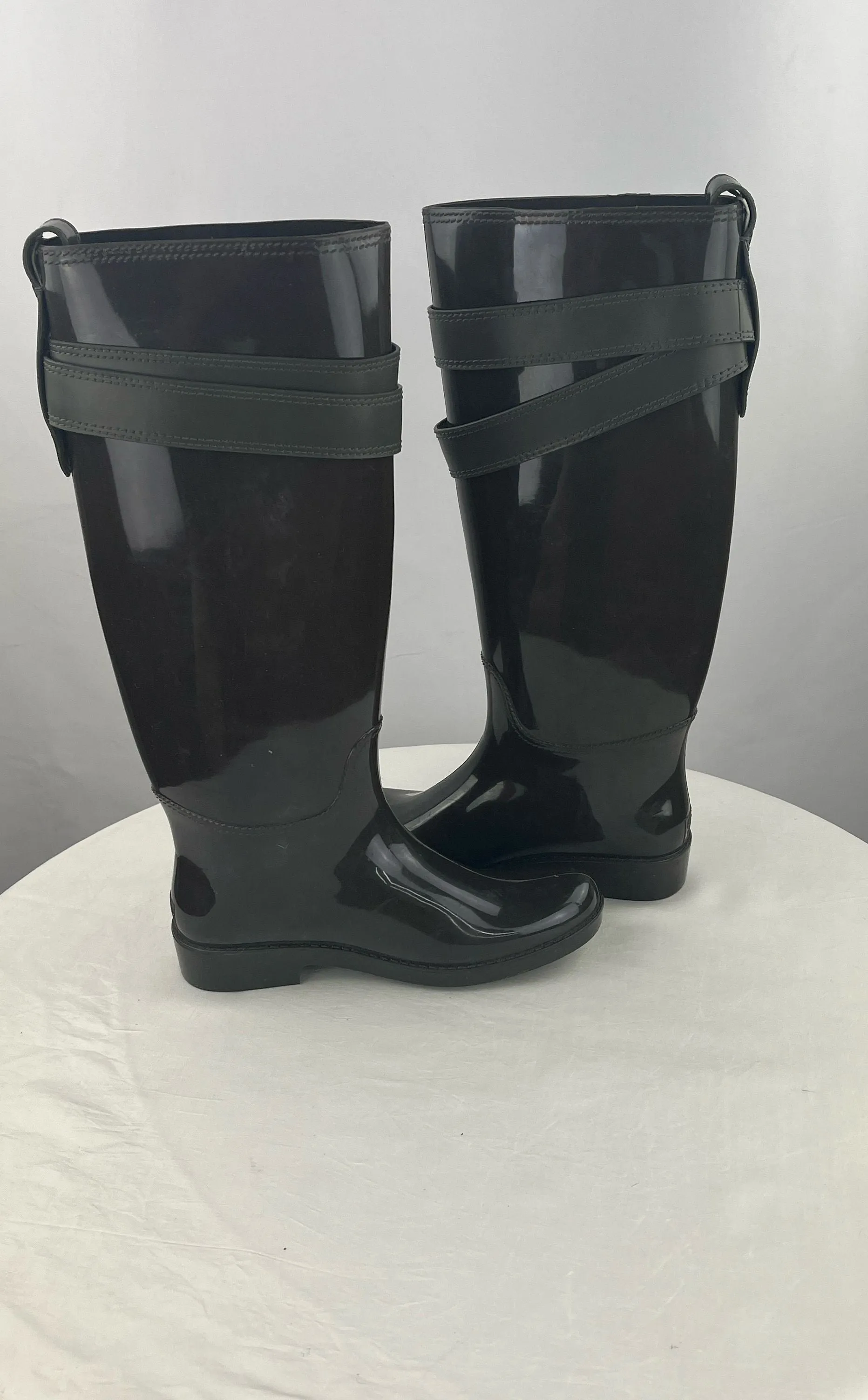 Coach Womens Talia Olive tall Knee High Waterproof Rubber Rain/Snow Boots Size 5