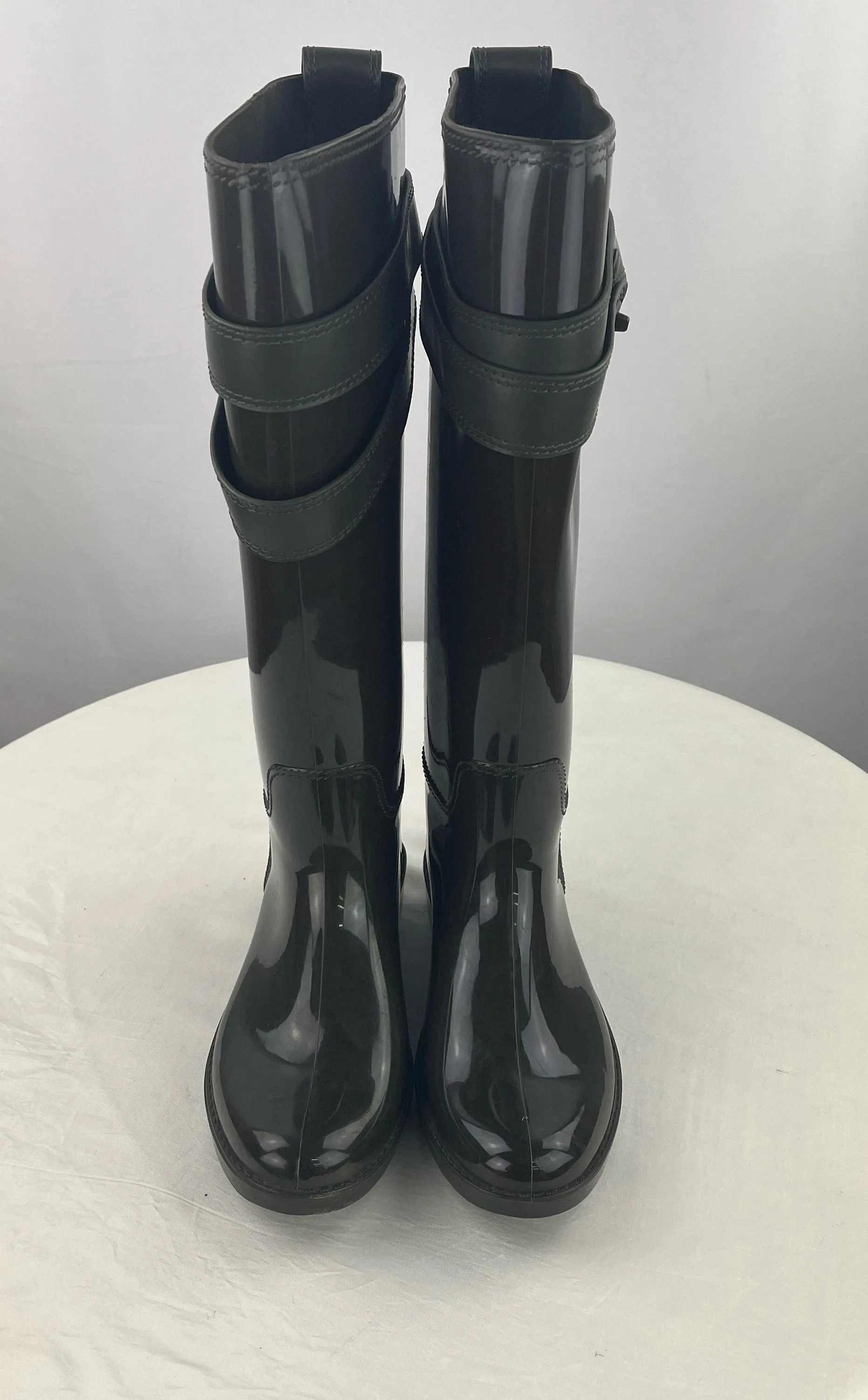 Coach Womens Talia Olive tall Knee High Waterproof Rubber Rain/Snow Boots Size 5