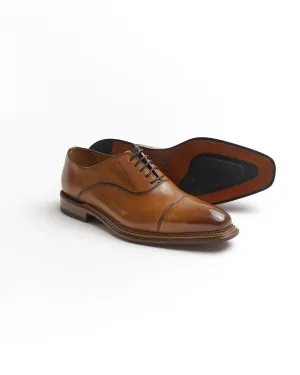 Cognac Brown Calf Cap Toe Oxford Dress Shoe