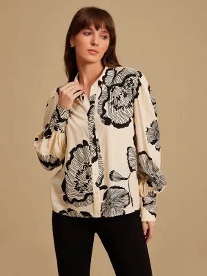 Cooper Beige Printed Shirt