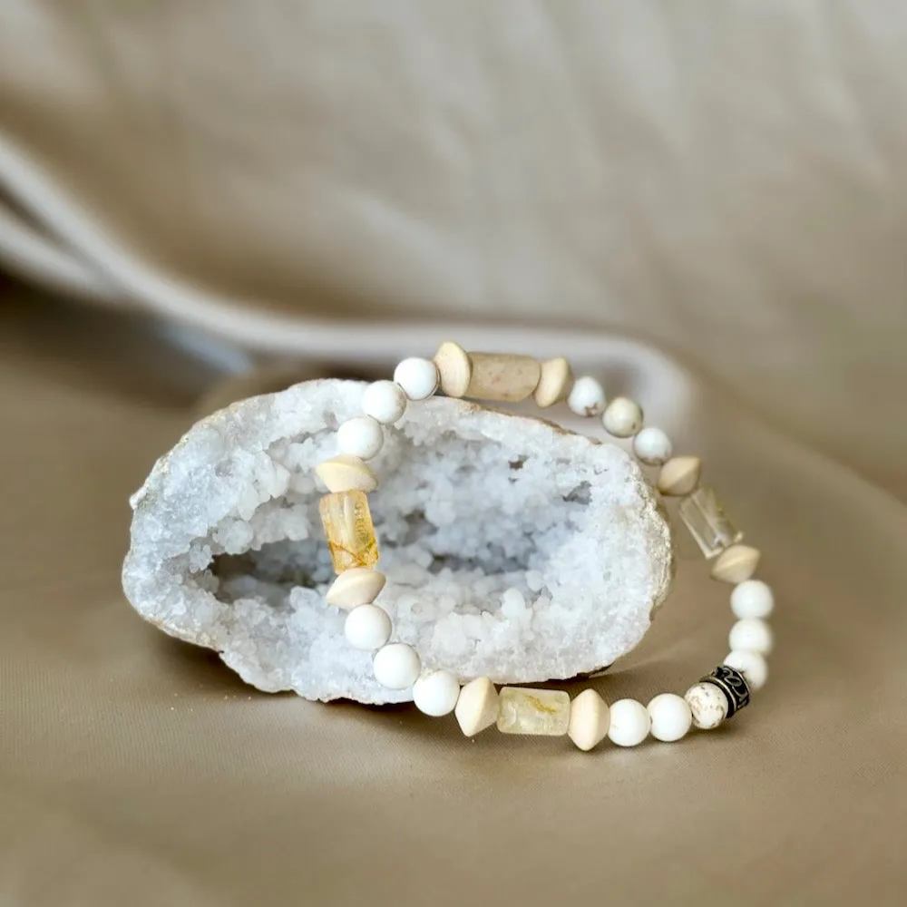 Creativity Flow Gemstone Bracelet with Magnesite and Citrine beads