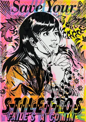 Cromie Stilettos Silkscreen Print by Faile