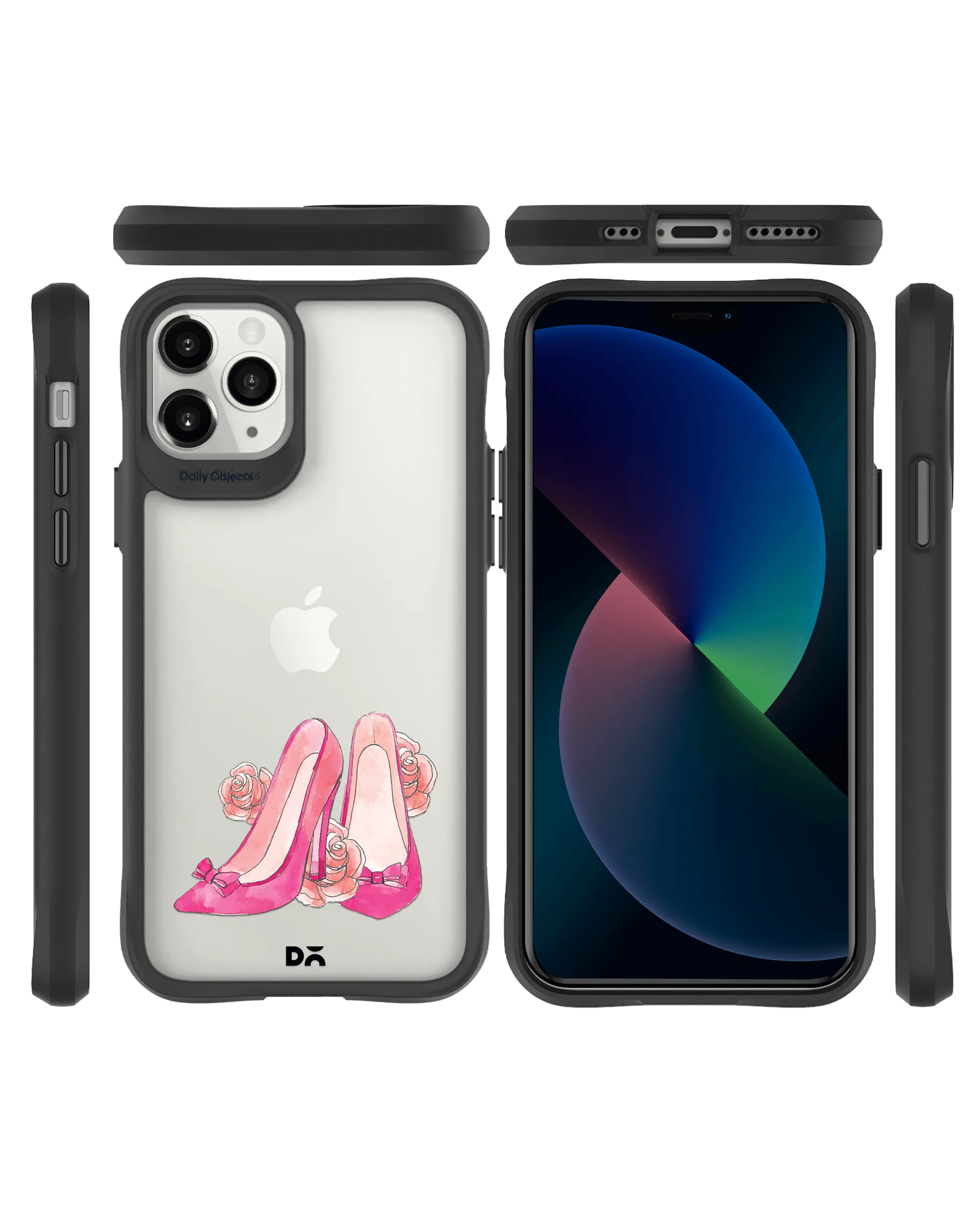 DailyObjects Pink Stilettos Black Hybrid Clear Case Cover For iPhone 11 Pro