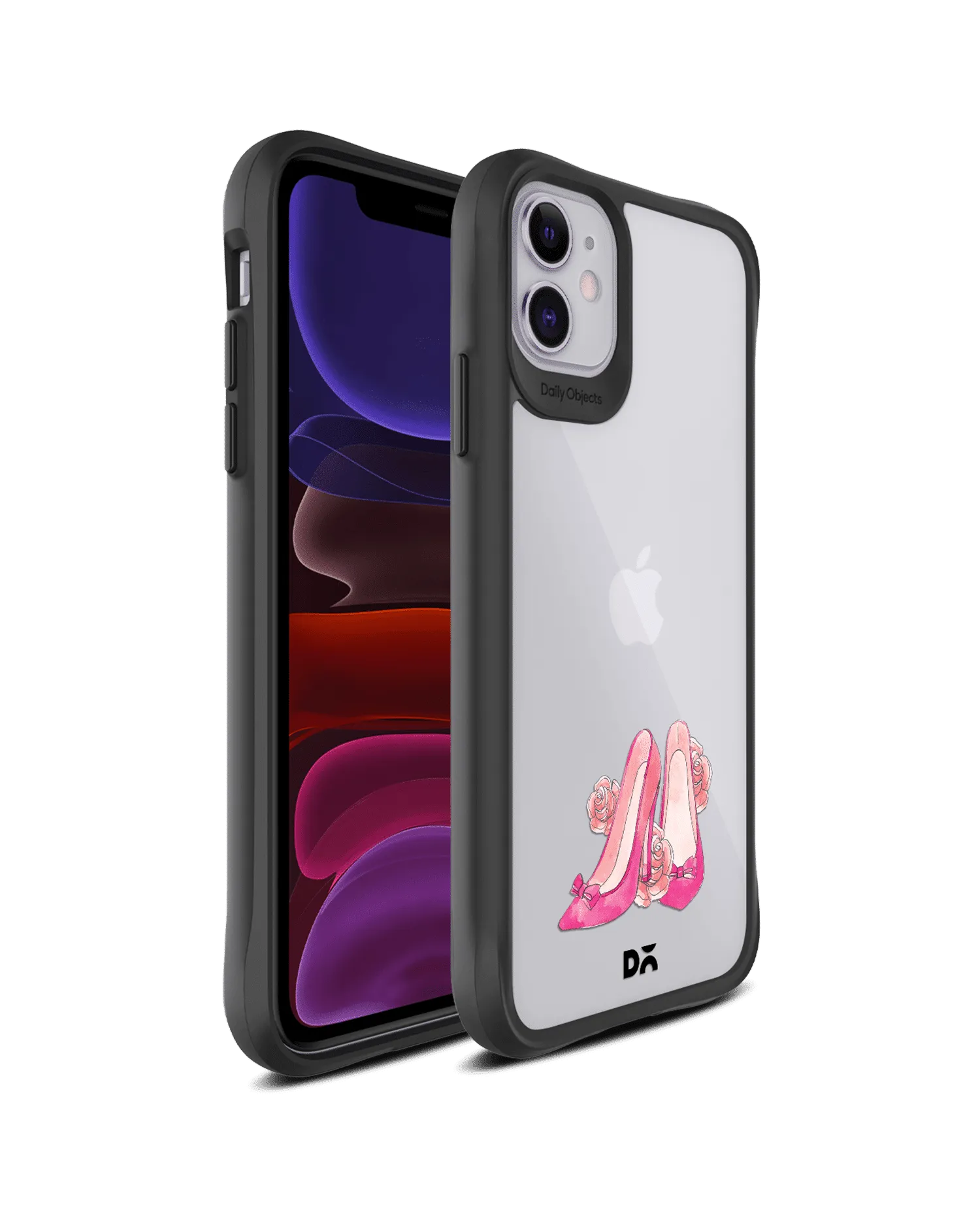 DailyObjects Pink Stilettos Black Hybrid Clear Case Cover For iPhone 11