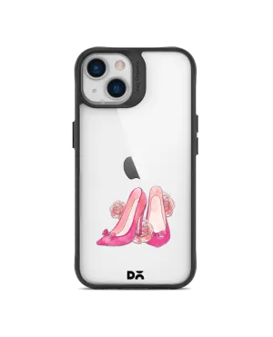 DailyObjects Pink Stilettos Black Hybrid Clear Case Cover For iPhone 13 Mini