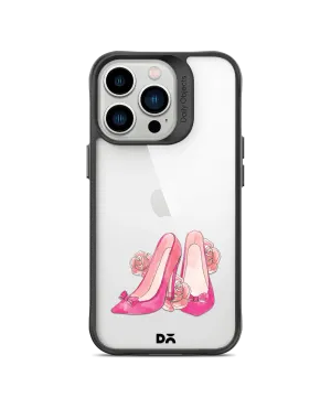 DailyObjects Pink Stilettos Black Hybrid Clear Case Cover For iPhone 13 Pro Max