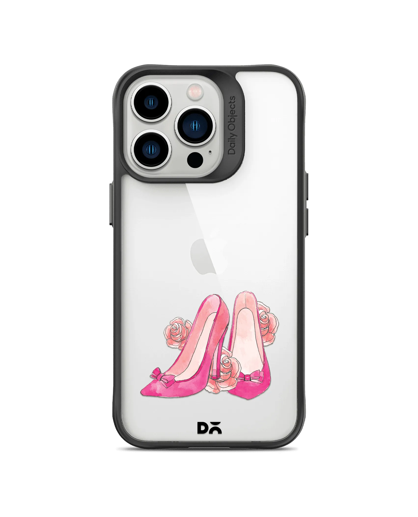 DailyObjects Pink Stilettos Black Hybrid Clear Phone Case Cover For iPhone 14 Pro Max