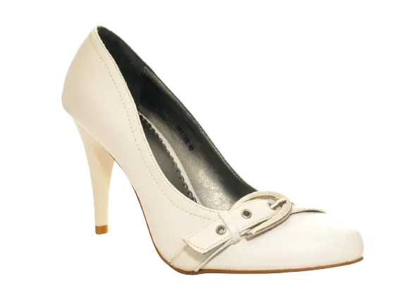 Damen High Heel Plateau Brautschuhe Hochzeit Pumps Abendschuhe Stilettos White # 541-16