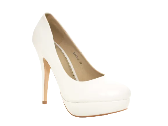 Damen High Heel Plateau Brautschuhe Hochzeit Pumps Abendschuhe Stilettos White # 5489