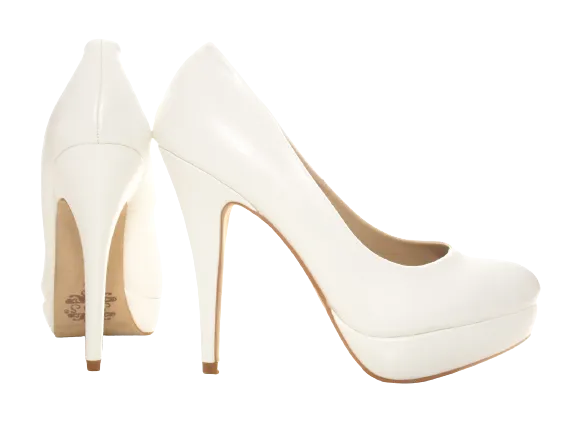 Damen High Heel Plateau Brautschuhe Hochzeit Pumps Abendschuhe Stilettos White # 5489