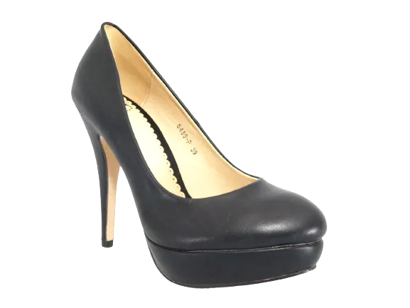 Damen High Heel Plateau Pumps Abendschuhe Stilettos Black # 5489