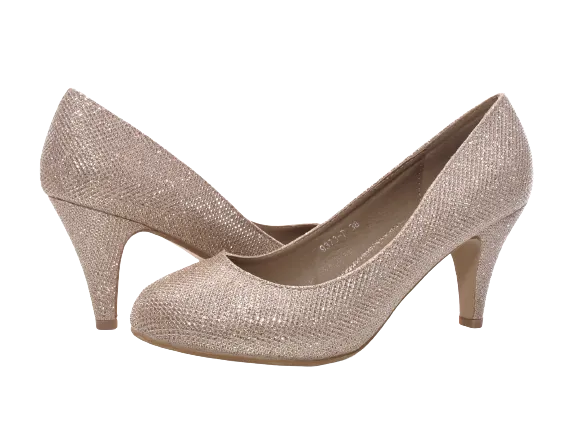 Damen High Heel Plateau Pumps Abendschuhe Stilettos Gold # 9373