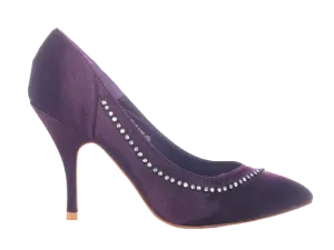 Damen High Heel Plateau Pumps Abendschuhe Stilettos Purple # 6-1435