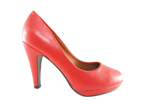 Damen High Heel Plateau Pumps Abendschuhe Stilettos Red # 7572