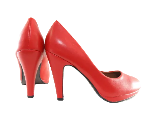 Damen High Heel Plateau Pumps Abendschuhe Stilettos Red # 7572