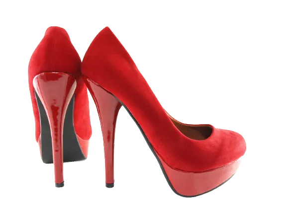 Damen High Heel Plateau Pumps Abendschuhe Stilettos Red Velour Optik # 7682