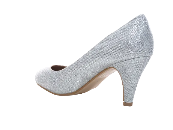 Damen High Heel Plateau Pumps Abendschuhe Stilettos Silver # 9373