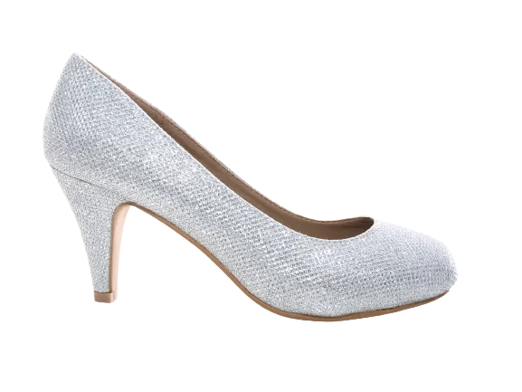 Damen High Heel Plateau Pumps Abendschuhe Stilettos Silver # 9373