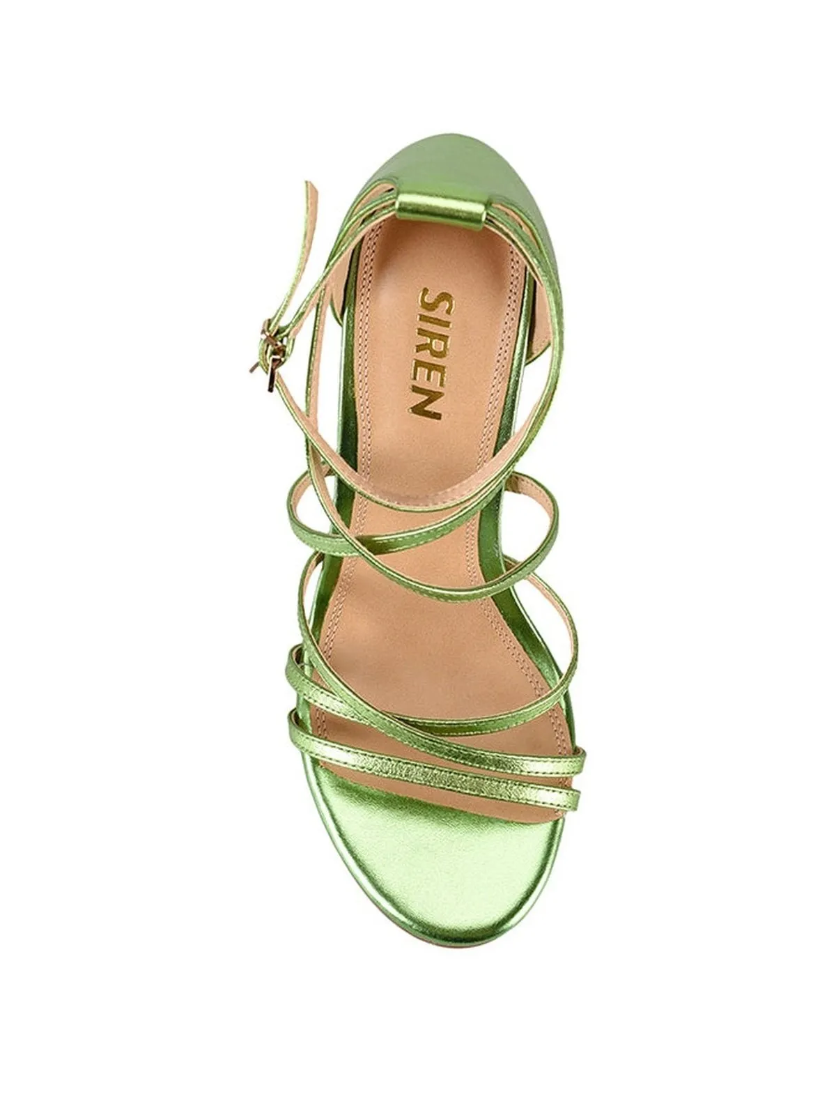 Danger Stiletto Heels - Lime Green Metallic Leather