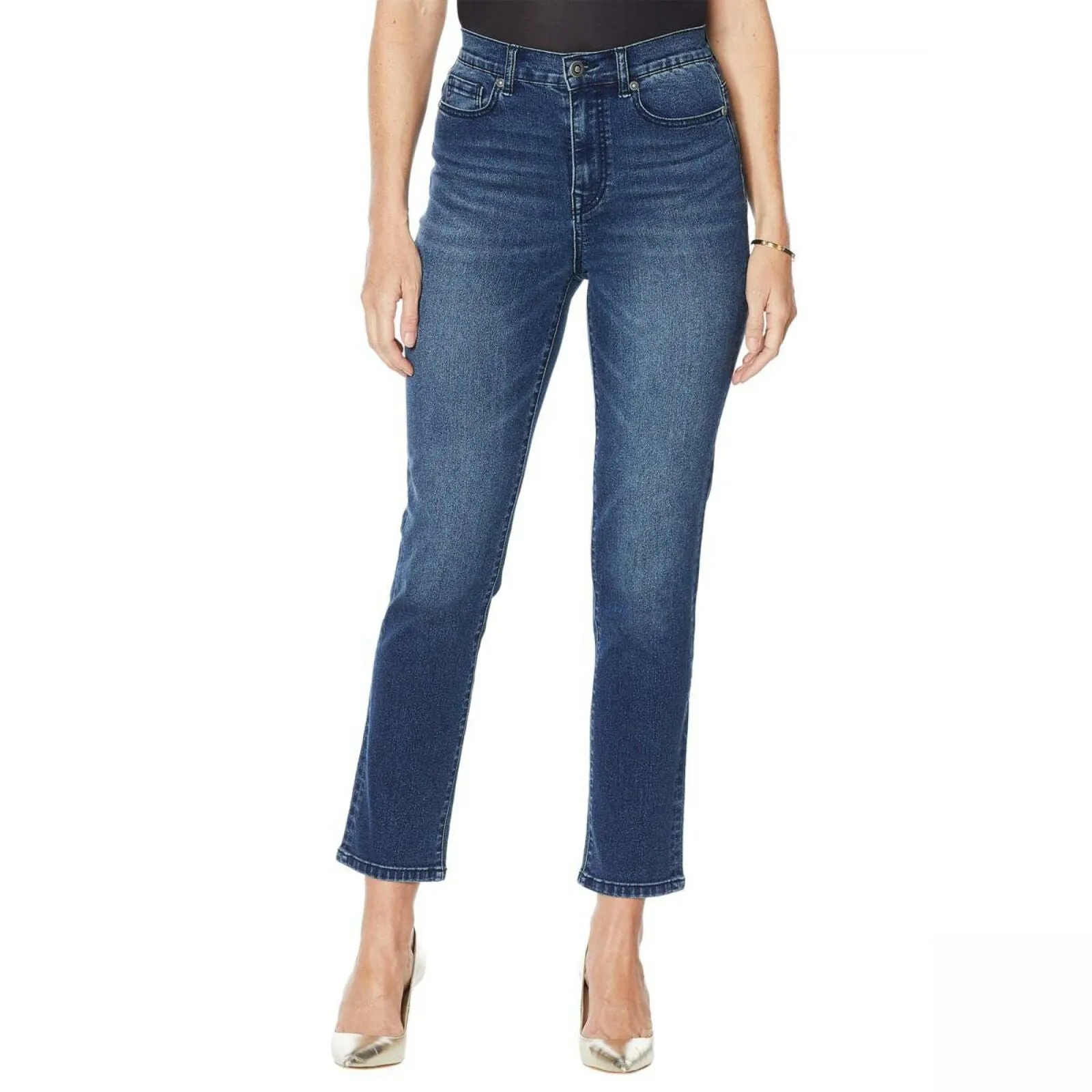 DG2 by Diane Gilman Classic Stretch Straight Ankle Jeans