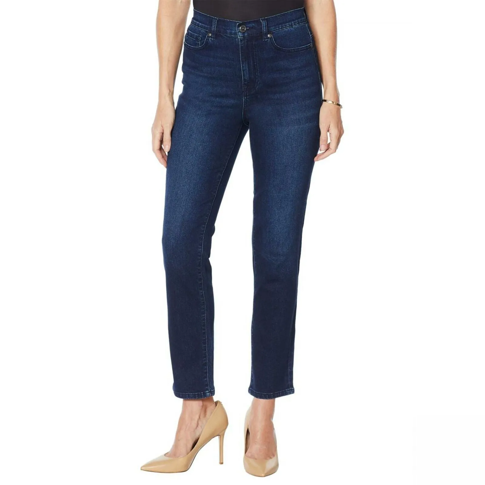 DG2 by Diane Gilman Women's Petite Classic Stretch Straight Ankle Jeans